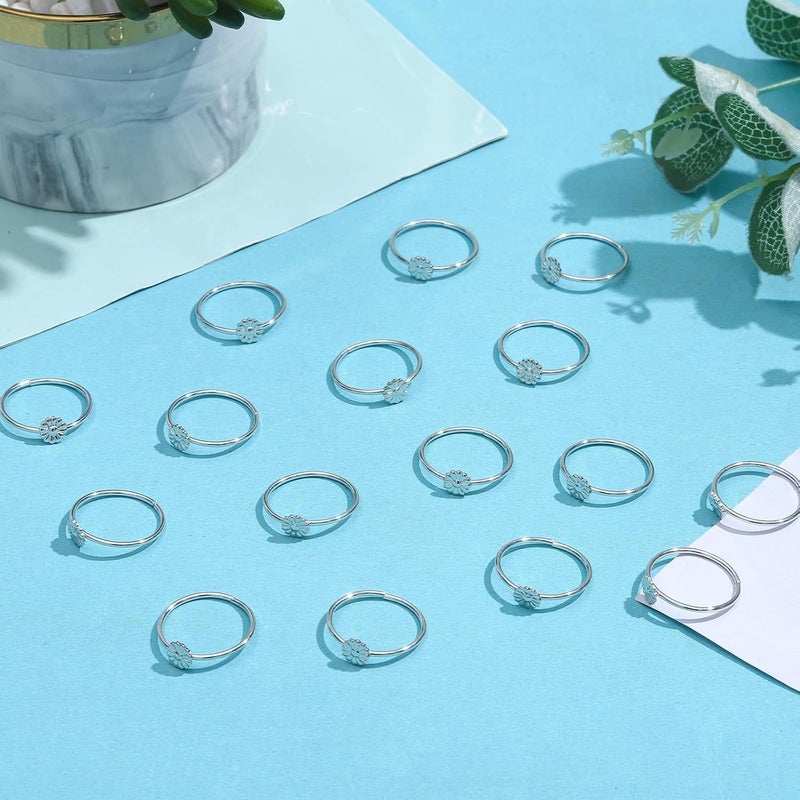 NEWITIN 120 Pieces Fake Rings Diamond Engagement Rings Silver Ring for Bridal Shower Party Game Wedding Table Decorations - Image 3